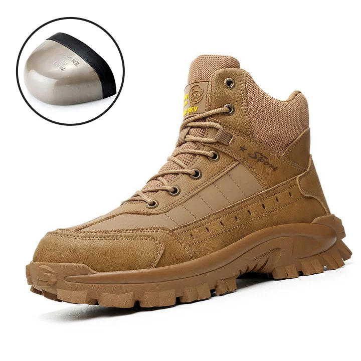 Mens Orthopedic Support Anti-Puncture Work Boots Waterproof Anti-Sprain Hiking Boots