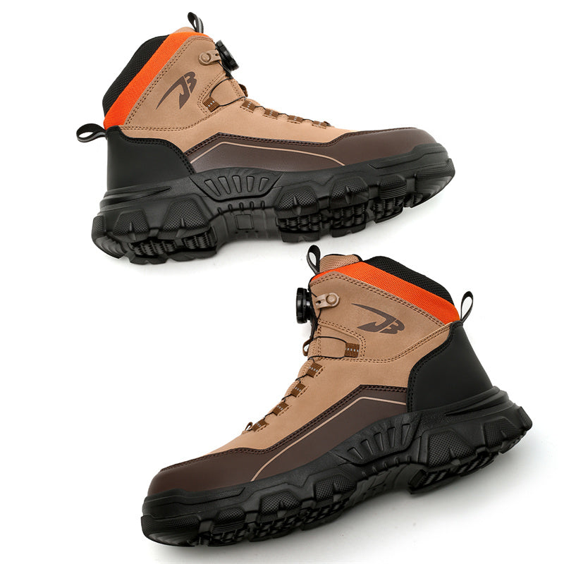 Men's Steel Toe Hand Stitched Cow Leather Boots Motorcycle Boots Work Boots Hiking Boots