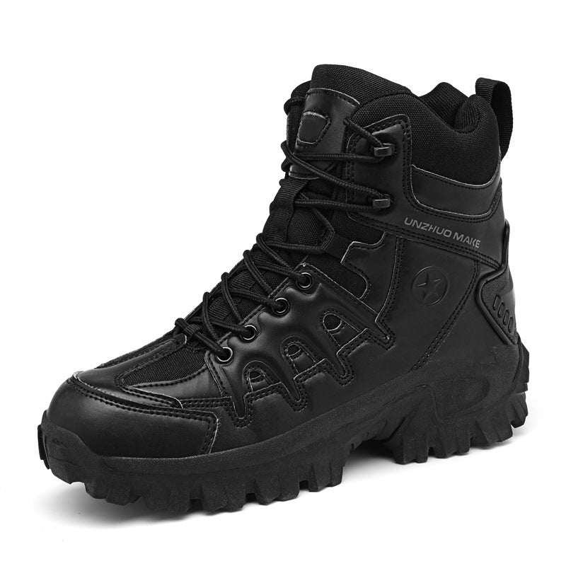 Men Ankle Support Waterproof Non-Slip Hiking Boots Anti-Puncture Anti-Sprain Work Boots